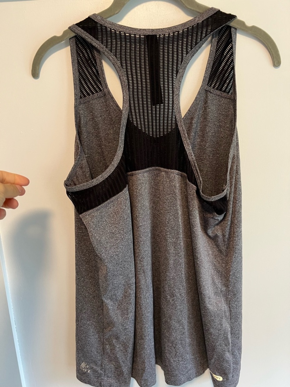RBX Gray Racerback Tank with Black Mesh Back - Picture 2 of 2
